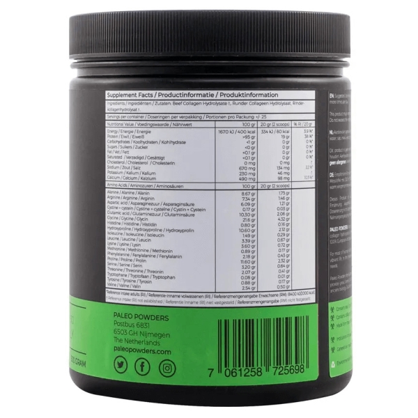Paleo Powders - idrolizzato di collagene (da animali allevati al pascolo) con minerali