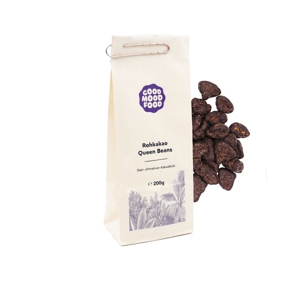 Fèves de cacao avec pulpe et enrobées de chocolat - Queen Beans de goodmoodfood