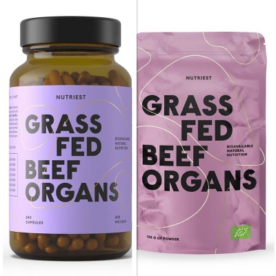 Organkomplex (lever, hjärta, njure), frystorkad, gräsmatad