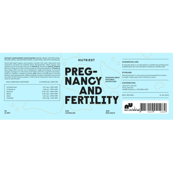 Organes de colostrum d'huîtres (nourris à l'herbe) de Nutriest
